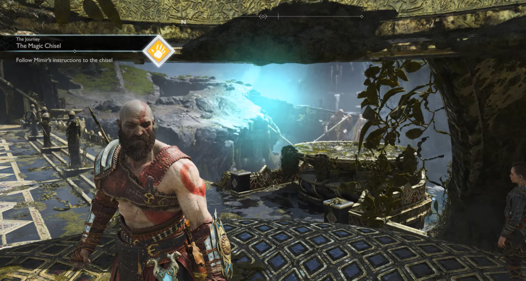 Кратос стоит на руинах, God of War