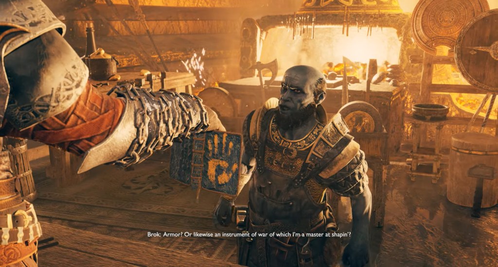 Player observes blue hologram cube in dark abyss