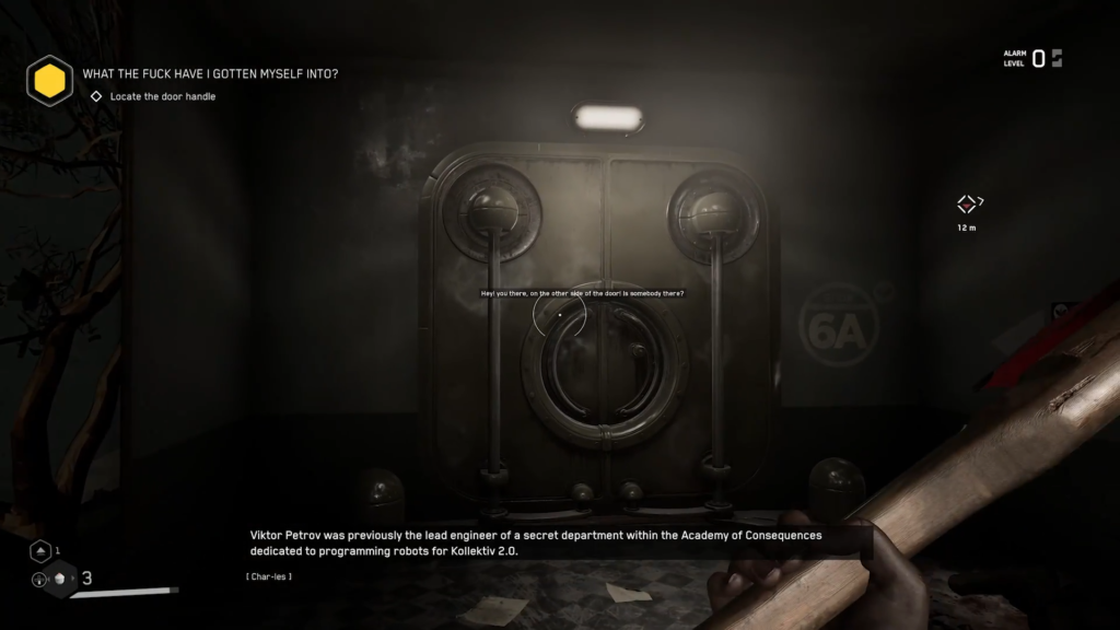 First-person shooter aiming rifle at beached whale near lighthouse