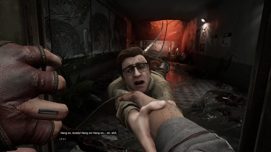 Dewdrop robot attacks player near rocky shoreline