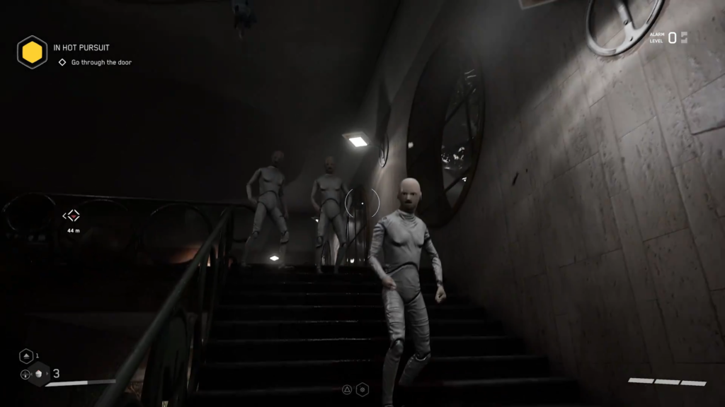 Robot rolls across industrial room in first-person game