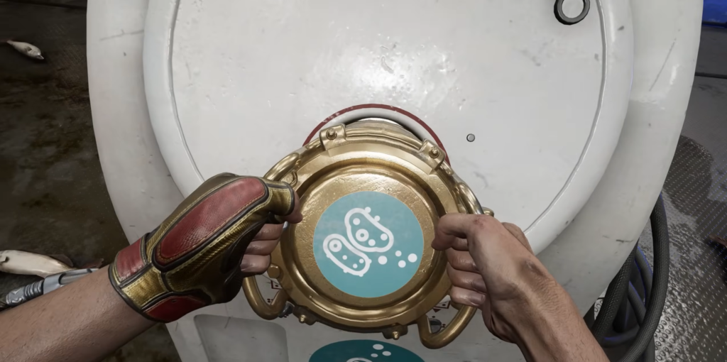 Hand presses button on blue control panel display 20