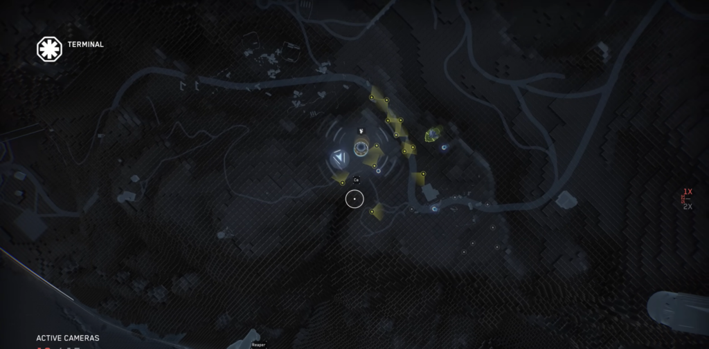 Карта терминала с отмеченным маршрутом и точками целей