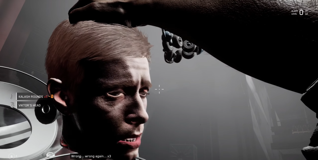 Two orange hazmat soldiers guard glowing flower ruins