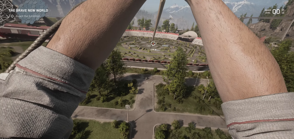Man holding woman in hallway floor