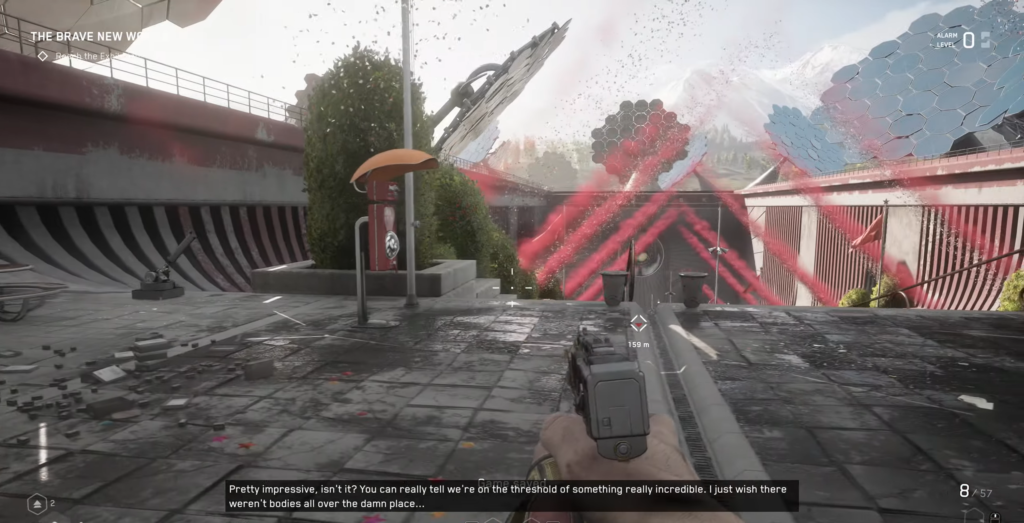 Woman stands in laboratory room