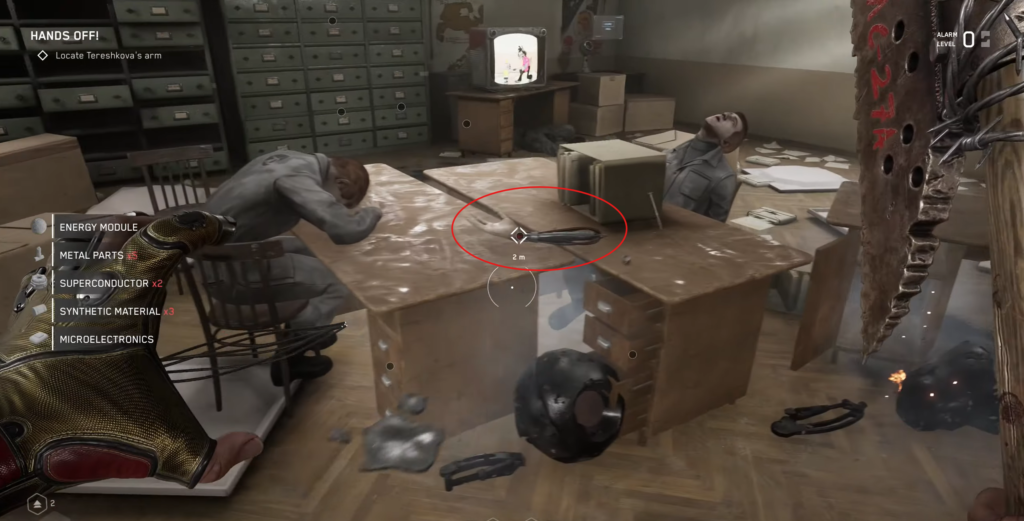 Picking up rifle from rocky crevice