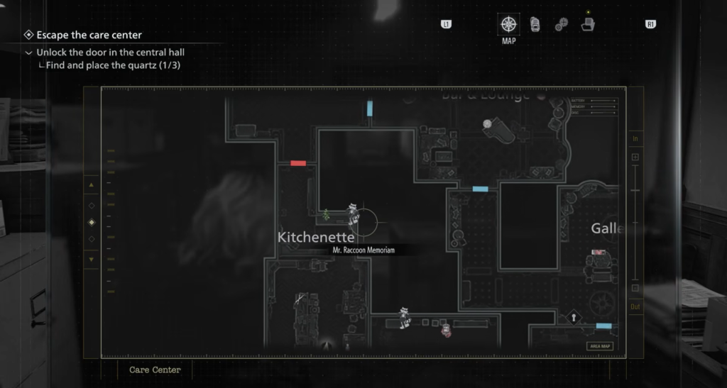 Карта локации Care Center в Resident Evil 2