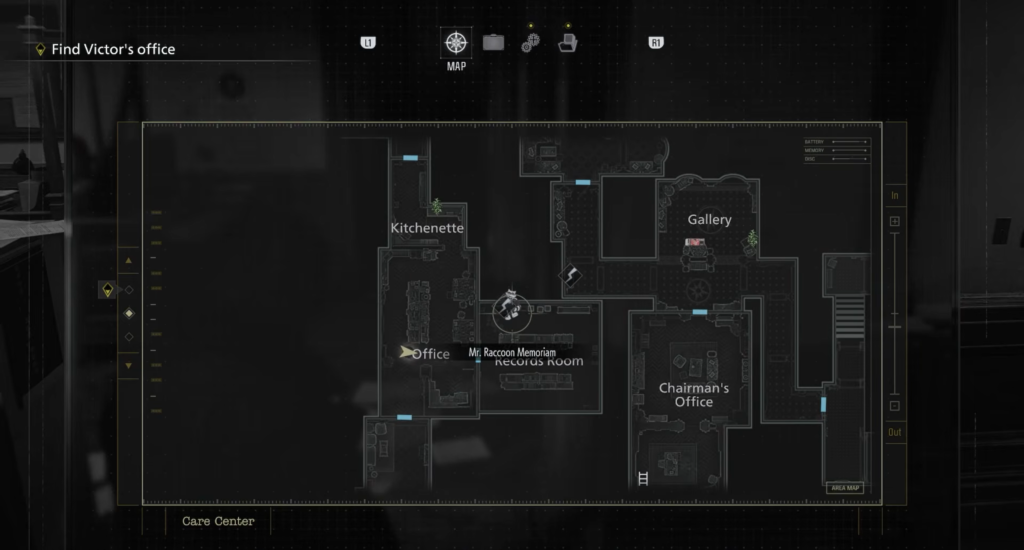 Карта локации в игре Resident Evil 2 Remake