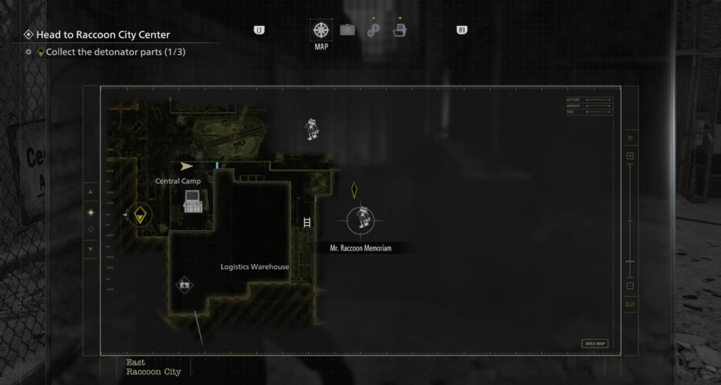 Карта Resident Evil 3 с меткой Mr. Raccoon Memoriam