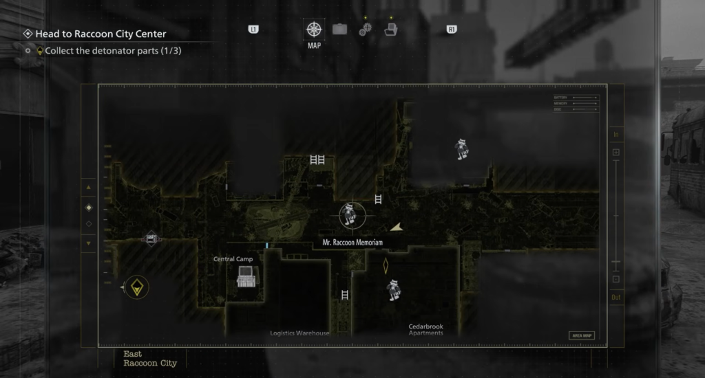 Карта Dying Light 2 с меткой Mr. Raccoon Memoriam