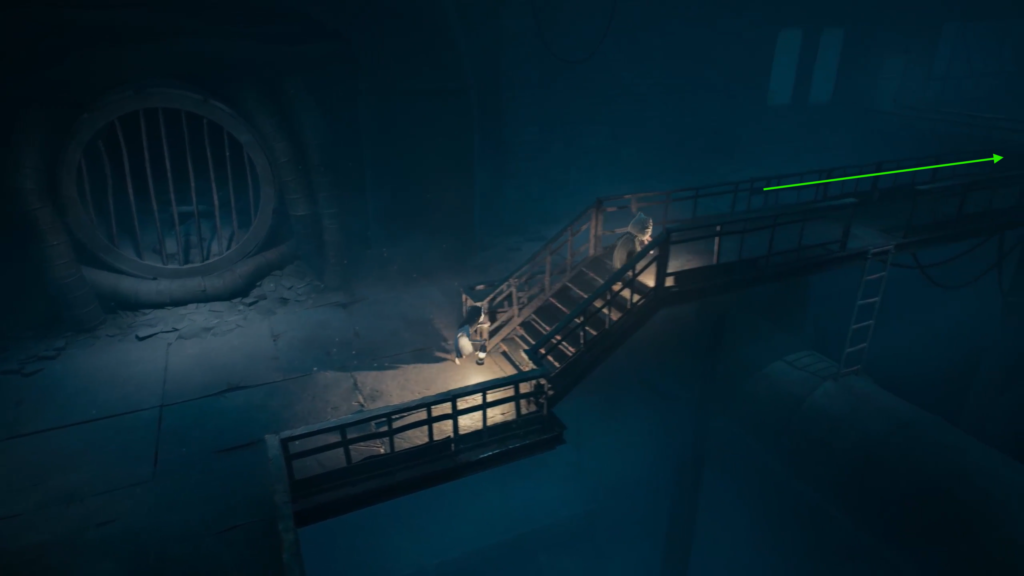 Дети идут по мосткам в канализации