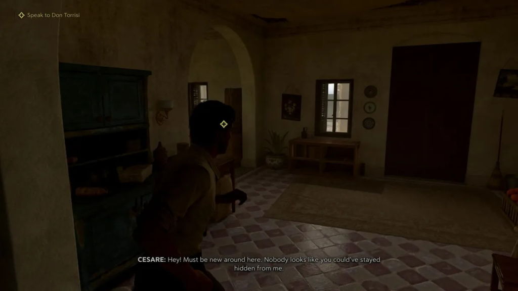 Персонаж крадётся по дому в Mafia III