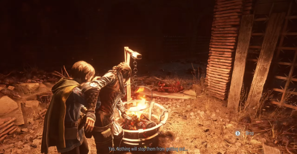 Амиция и Гуго из A Plague Tale у костра