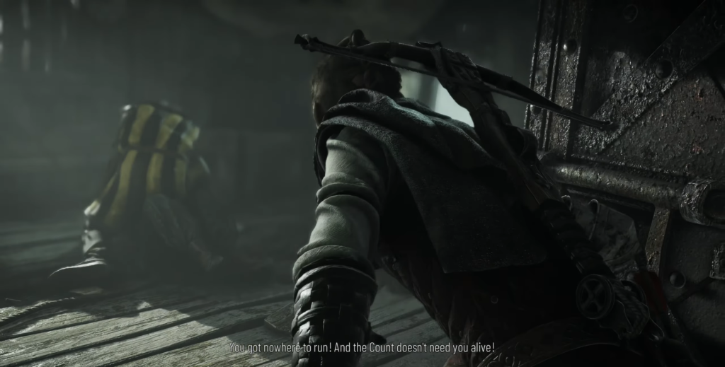 Геральт из The Witcher прячется за дверью в комнате