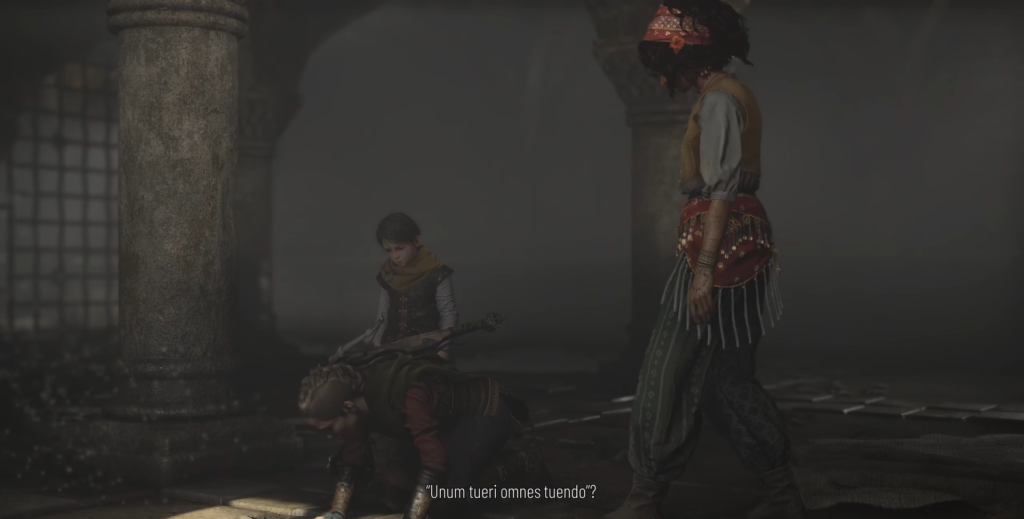 Амиция и Гуго де Рюн сидят в руинах