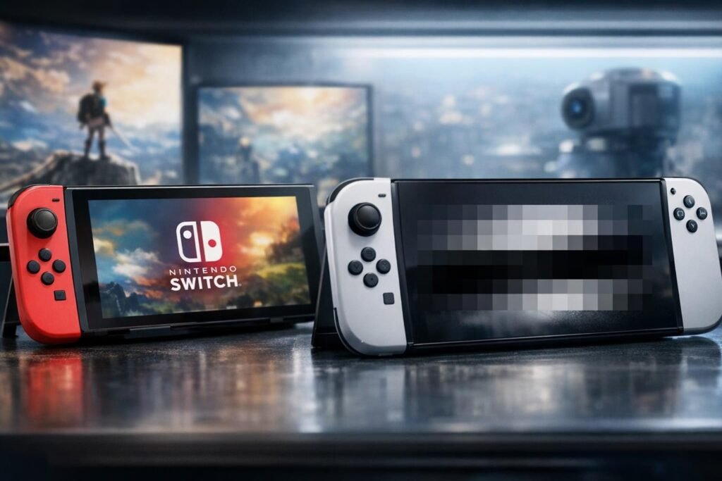 Две консоли Nintendo Switch стоят на столе