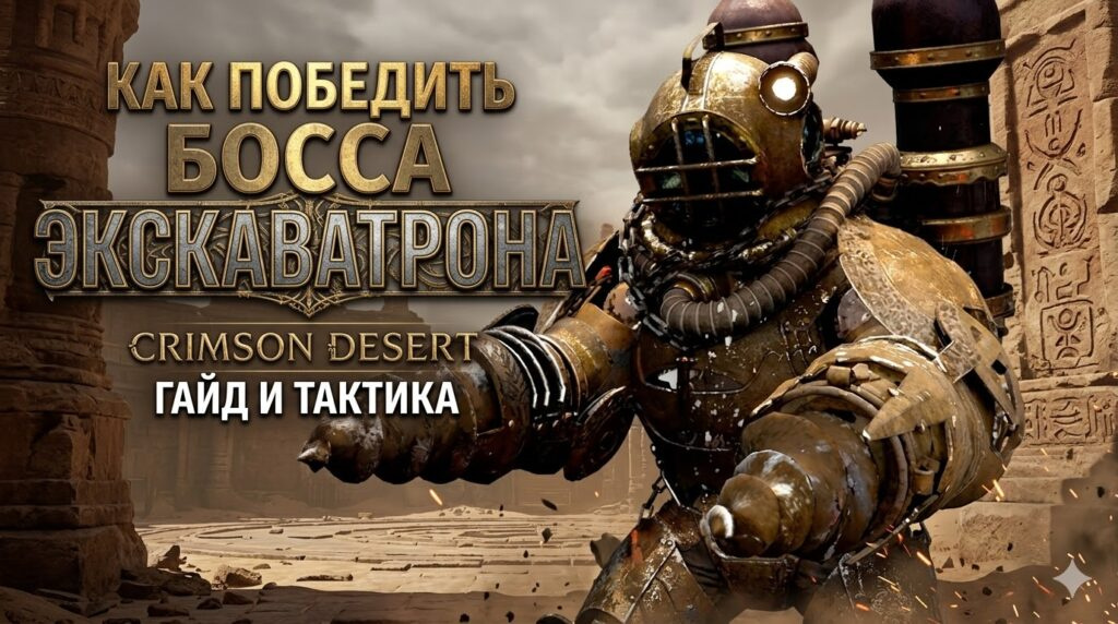 Экскаватрон Crimson Desert атакует в каменных руинах