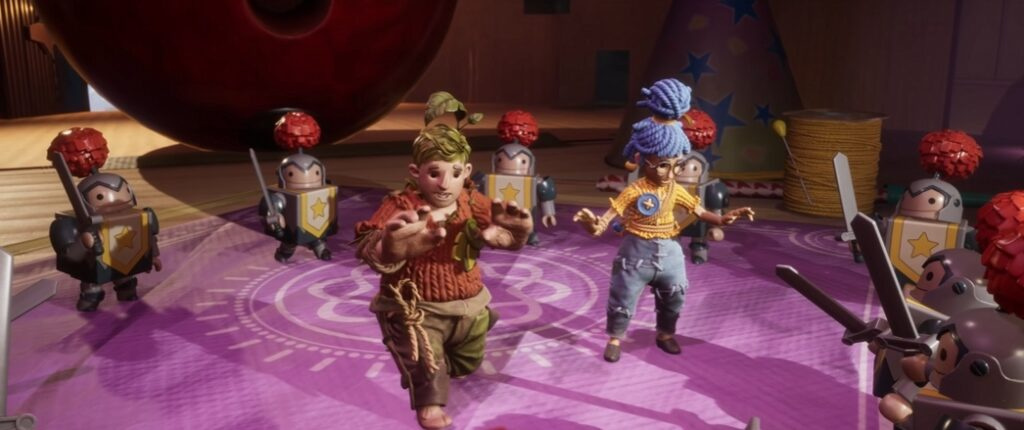 Коди и Мэй из It Takes Two сражаются с рыцарями в комнате